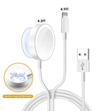 WORDIMA Watch Charger Magnetic Cable for iWatch4/3/2/1, 2in1 Wireless Charging Cable Competible with Apple Watch Series 4/3/2/1 and iPhone XR/XS