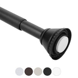 Amazer Spring Tension Curtain Rod - 26-42 Inches Rust-Resistant Curtain Rod for Bathroom, Black