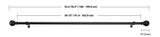 AmazonBasics 1" Curtain Rod with Round Finials - 36" to 72", Black (2-Pack)