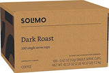 Amazon Brand - 100 Ct. Solimo Dark Roast Coffee Pods, Compatible with Keurig 2.0 K-Cup Brewers