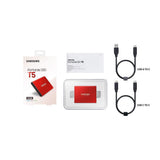 Samsung T5 Portable SSD - 500GB - Metallic Red - USB 3.1 External SSD (MU-PA500R/WW)