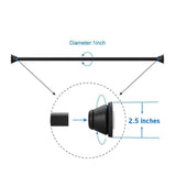 Amazer Spring Tension Curtain Rod - 26-42 Inches Rust-Resistant Curtain Rod for Bathroom, Black