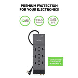 Belkin 12-Outlet Power Strip Surge Protector w/ 8ft Cord – Ideal for Computers, Home Theatre, Appliances, Office Equipment and more (3,940 Joules)