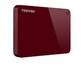 Toshiba Canvio Advance 2TB Portable External Hard Drive USB 3.0, Red (HDTC920XR3AA)