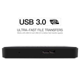 2.5" 120GB Ultra Slim Portable External Hard Drive USB3.0 HDD Storage Compatible for PC, Desktop, Laptop(Black)