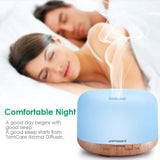 URPOWER OD-501 500ml Aromatherapy Essential Oil Diffuser Humidifier Room Decor Lighting with 4 Timer Settings, 7 LED Color Changing Lamps