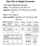 Wolverine Titan 8-in-1 High Resolution Film to Digital Converter with 4.3" Screen and HDMI Output