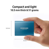Samsung T5 Portable SSD - 500GB - USB 3.1 External SSD (MU-PA500B/AM), Blue