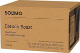 Amazon Brand - 100 Ct. Solimo Dark Roast Coffee Pods, French Roast, Compatible with Keurig 2.0 K-Cup Brewers