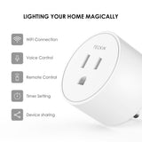 Smart Plug Compatible with Alexa Google Assistant IFTTT for Voice Control, Teckin Mini Smart Outlet Wifi Socket with Timer Function