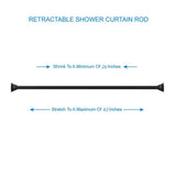 Amazer Spring Tension Curtain Rod - 26-42 Inches Rust-Resistant Curtain Rod for Bathroom, Black