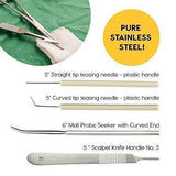 20 Pcs Advanced Biology Lab Anatomy Medical Student Dissecting Dissection Kit Set with Scalpel Knife Handle Blades