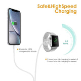 WORDIMA Watch Charger Magnetic Cable for iWatch4/3/2/1, 2in1 Wireless Charging Cable Competible with Apple Watch Series 4/3/2/1 and iPhone XR/XS