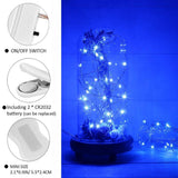 10ft 16 Pack Blue LED String Fairy Lights, 30 LED Waterproof Silver String Wire Lights