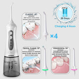 Cordless Water Flosser Teeth Cleaner, [NEWEST 2019] High Plus Rechargable Portable Oral Irrigator For Travel, Braces & Bridges Care