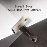 Samsung BAR Plus 128GB - 300MB/s USB 3.1 Flash Drive Champagne Silver (MUF-128BE3/AM)