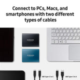 Samsung T5 Portable SSD - 500GB - USB 3.1 External SSD (MU-PA500B/AM), Blue