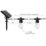 Ambience Pro - Waterproof LED Outdoor Solar String Lights - 1W Vintage Edison Bulbs - 27 Ft