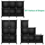 6-Cube Closet Organizer Storage Shelves Cubes Organizer DIY Plastic Closet Cabinet