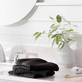 AmazonBasics Fade-Resistant Cotton Washcloths - Pack of 12, Black
