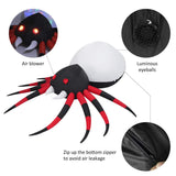 8 Foot Halloween Inflatable Spider, Air Blown Spider with Colorful LED Lights
