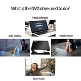 Wsky USB 3.0 External CD DVD Drive, CD/DVD-RW Drive, CD-RW Rewriter Burner Super Drive for High Speed Data Transfer
