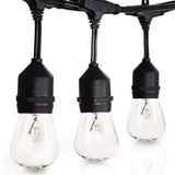 49FT Outdoor String Lights Commercial Grade Weatherproof Yard Lights, 11W Incandescent Bulbs