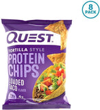 Quest Nutrition Tortilla Style Protein Chips, Loaded Taco, Low Carb, Gluten Free, Baked, 8 Count