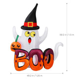 5 Foot Halloween Inflatable Ghost, Blow Up Ghost with Internal LED Lights