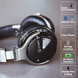 COWIN E7 Active Noise Cancelling Headphones Bluetooth Headphones with Microphone Deep Bass Wireless Headphones, Comfortable Protein Earpads, Black