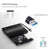 [Updated Version]Cocopa External CD DVD Drive USB 3.0 Portable CD DVD +/-RW Drive Slim DVD/CD Rom Rewriter Burner Writer, High Speed Data Transfer