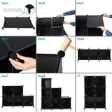 6-Cube Closet Organizer Storage Shelves Cubes Organizer DIY Plastic Closet Cabinet