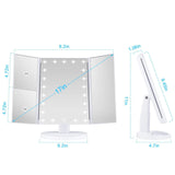 KOOLORBS Makeup 21 Led Vanity Mirror with Lights, 1x 2x 3x Magnification, Touch Screen Switch, 180 Degree Rotation, Dual Power Supply, White