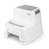 2 Step Stool for Kids (Gray 2 Pack) | Toddler Stool for Toilet Potty Training | Slip Resistant Soft Grip for Safety as Bathroom Potty Stool