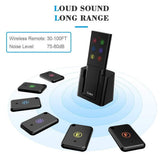 Key Finder, AOJI Mini Item Tracker Wireless RF Locator, 80dB Sound Beep, 100ft Work Range, Red Indicator, 2 Extra Batteries