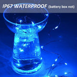 10ft 16 Pack Blue LED String Fairy Lights, 30 LED Waterproof Silver String Wire Lights