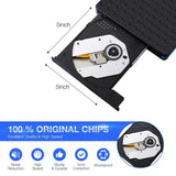 External DVD Drive, M WAY USB 3.0 Type C CD Drive, Dual Port DVD-RW Player, Portable Optical Burner Writer Rewriter, High Speed Data Transfer