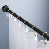 Amazer Spring Tension Curtain Rod - 26-42 Inches Rust-Resistant Curtain Rod for Bathroom, Black