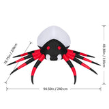 8 Foot Halloween Inflatable Spider, Air Blown Spider with Colorful LED Lights