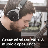 COWIN E7 Active Noise Cancelling Headphones Bluetooth Headphones with Microphone Deep Bass Wireless Headphones, Comfortable Protein Earpads, Black
