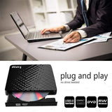 Wsky USB 3.0 External CD DVD Drive, CD/DVD-RW Drive, CD-RW Rewriter Burner Super Drive for High Speed Data Transfer
