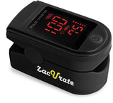 Zacurate Pro Series 500DL Fingertip Pulse Oximeter Blood Oxygen Saturation Monitor with Silicon Cover, Batteries & Lanyard (Royal Black)