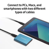 Samsung T5 Portable SSD - 500GB - USB 3.1 External SSD (MU-PA500B/AM), Blue