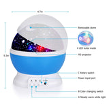 Kids Star Night Light, 360-Degree Rotating Star Projector, Desk Lamp 4 LEDs 8 Colors Changing with USB Cable, Best for Children Baby Bedroom