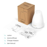URPOWER 2nd Version Essential Oil Diffuser Aroma Essential Oil Cool Mist Humidifier with Adjustable Mist Mode,Waterless Auto Shut-off  (White)