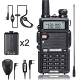 BaoFeng Walkie Talkie UV-5R Dual Band Two Way Radio with 1800mAh UV5R Battery one Hand Mic and one TIDRADIO NA-771 Antenna Baofeng Radio Ham radio