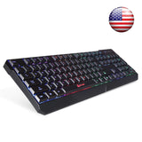 ⭐️KLIM Chroma Wireless Gaming Keyboard - USB with Led Rainbow Lighting - Backlit, Ergonomic, Quiet, Water Resistant - Black RGB PC Windows PS4