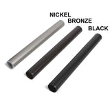 AmazonBasics 1" Curtain Rod with Round Finials - 36" to 72", Black (2-Pack)