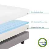 5 Inch Gel Memory Foam Mattress - Dual-Layered - Firm Feel - Twin Size