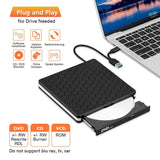 External DVD Drive, Amicool USB 3.0 Type-C CD DVD +/-RW Optical Drive USB C Burner Slim CD/DVD ROM Rewriter Writer Reader Portable for PC